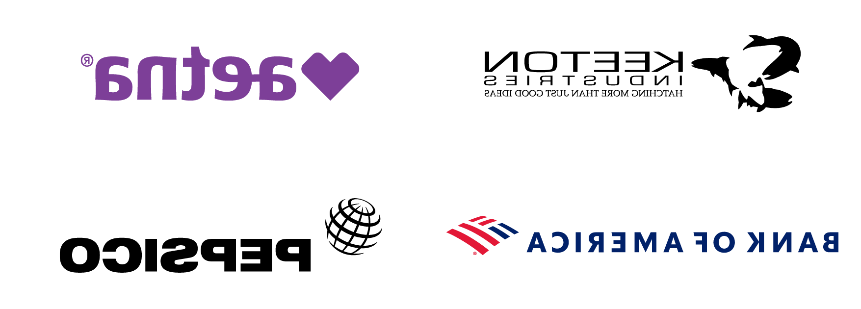 Logos of Information Systems career destinations: Keeton Industries, Aetna, Bank of America, and PepsiCo